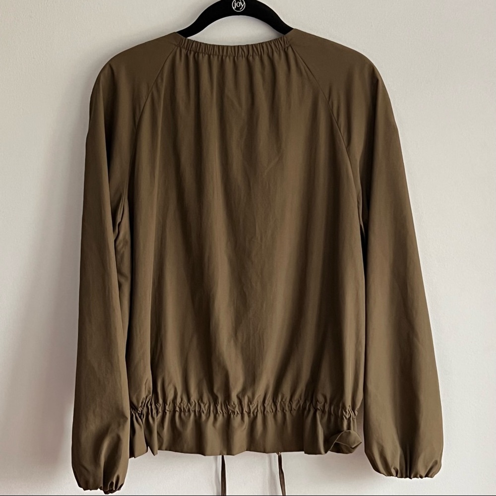 Zara Basic Olive Green Outerwear Front Zip Jacket… - image 3